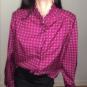 Vintage Victorian Fuchsia Button Down Shirt